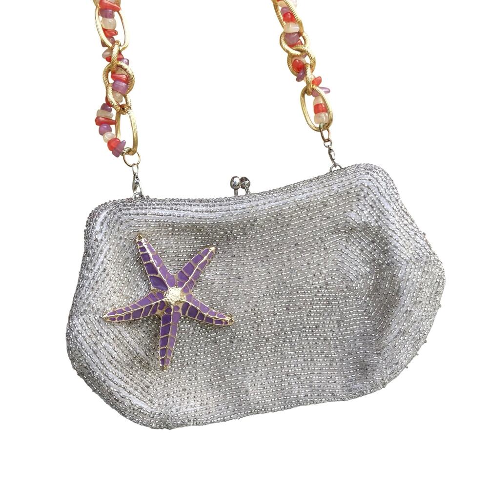 Vintage Y2K Lime Green Beaded Kisslock Mini Bag Deadstock Rhinestone Party Purse - Picture 7 of 15